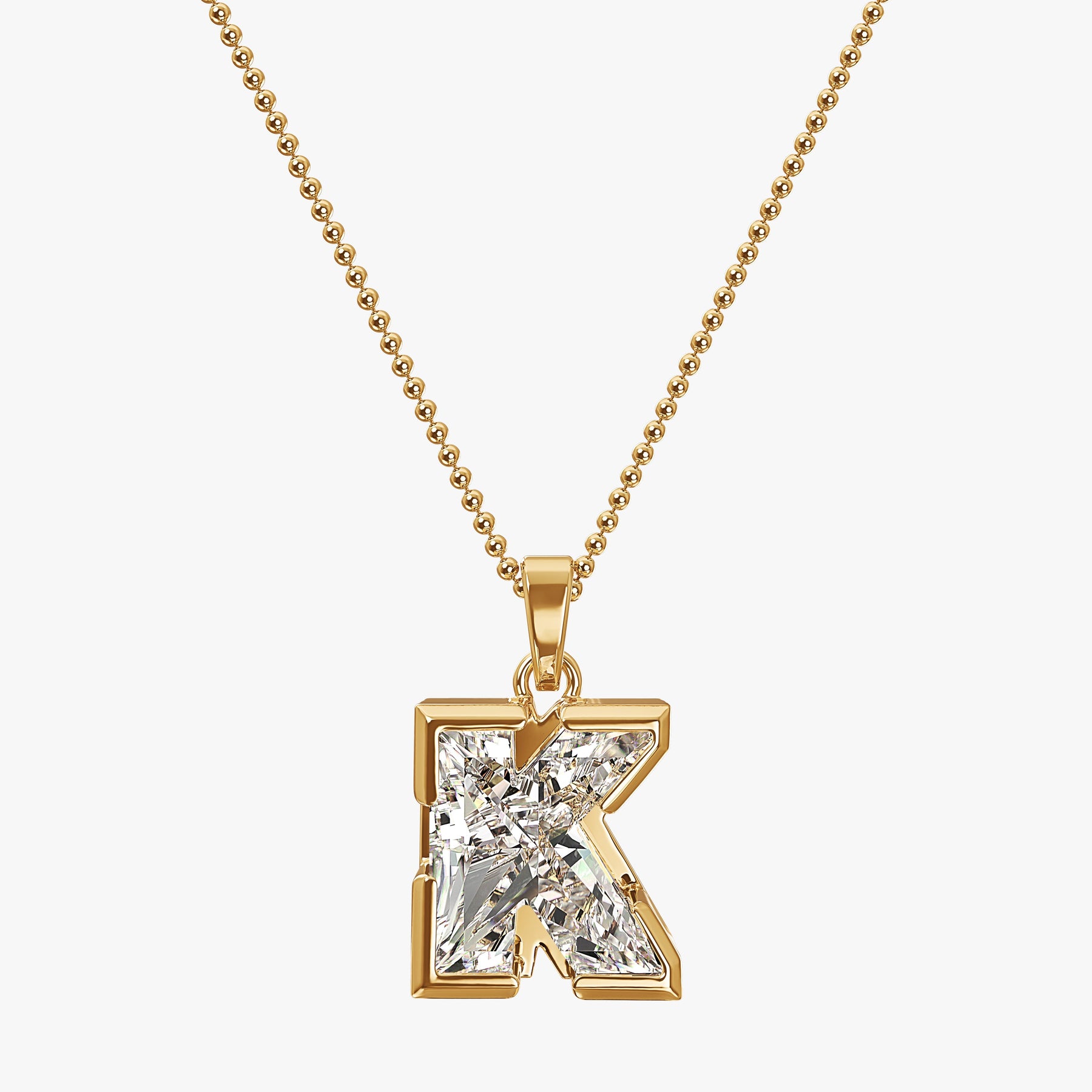 9MM ALPHABET SOLITAIRE DIAMOND LETTER PENDANT