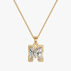 7MM ALPHABET SOLITAIRE DIAMOND INITIAL PENDANT