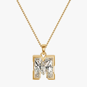 9MM ALPHABET SOLITAIRE DIAMOND LETTER PENDANT