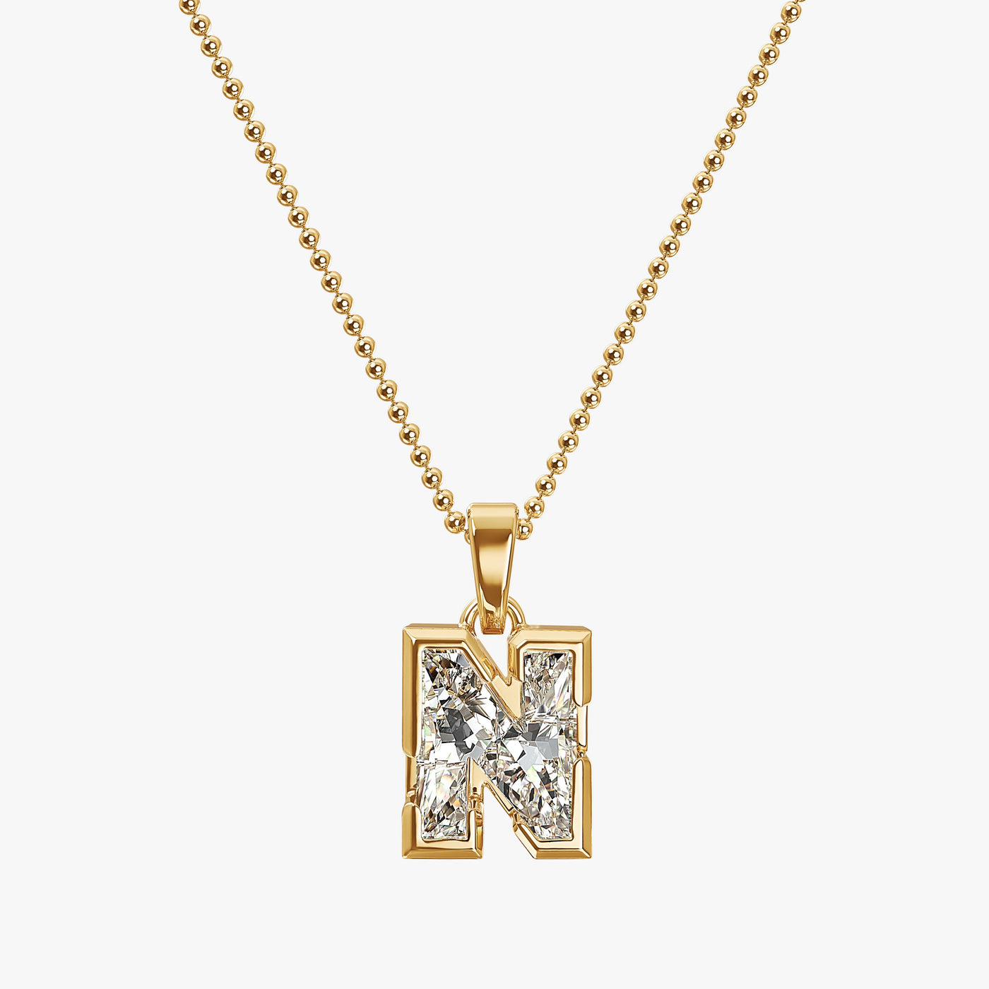 7MM ALPHABET SOLITAIRE DIAMOND INITIAL PENDANT