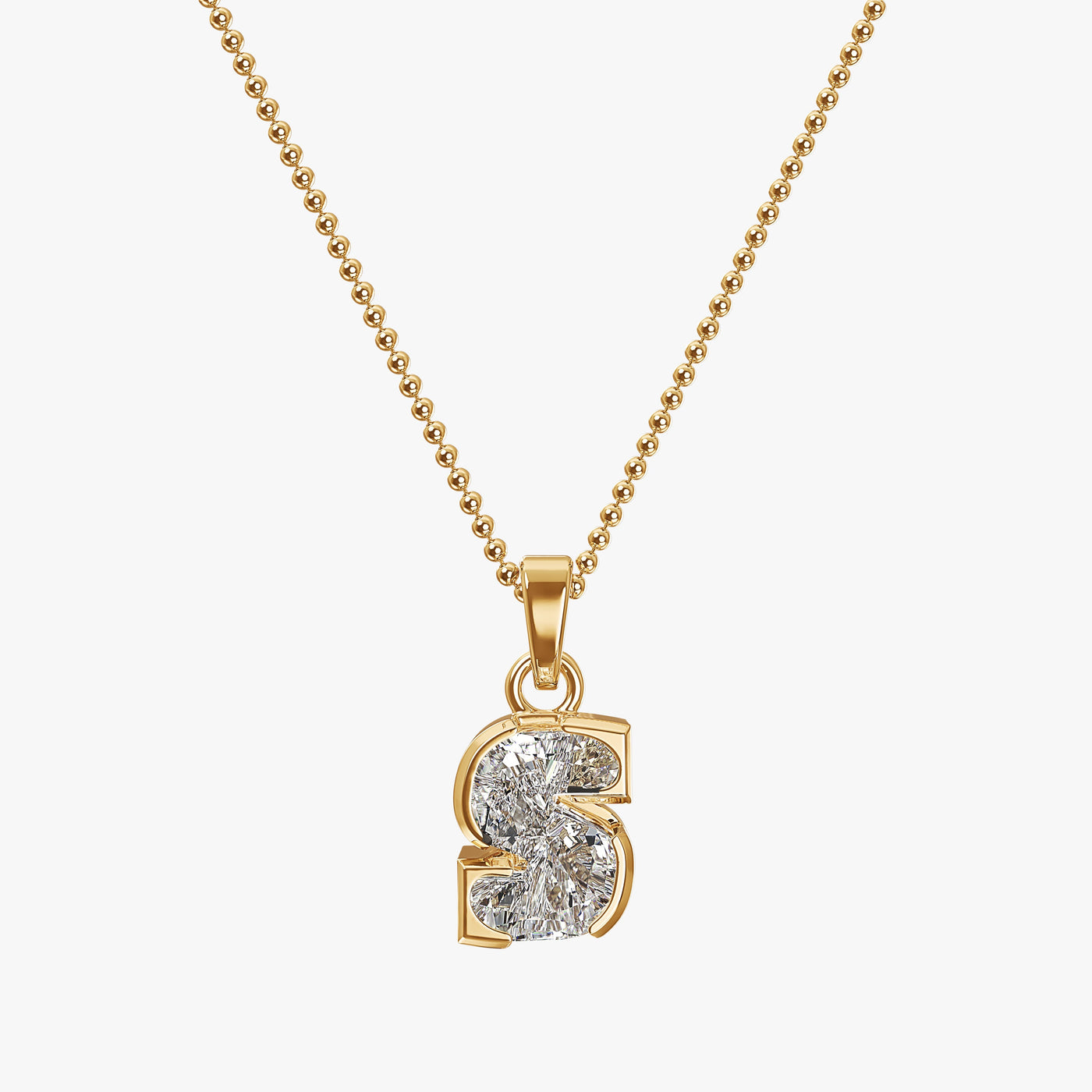 7MM ALPHABET SOLITAIRE DIAMOND INITIAL PENDANT
