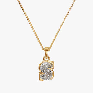 7MM ALPHABET SOLITAIRE DIAMOND INITIAL PENDANT