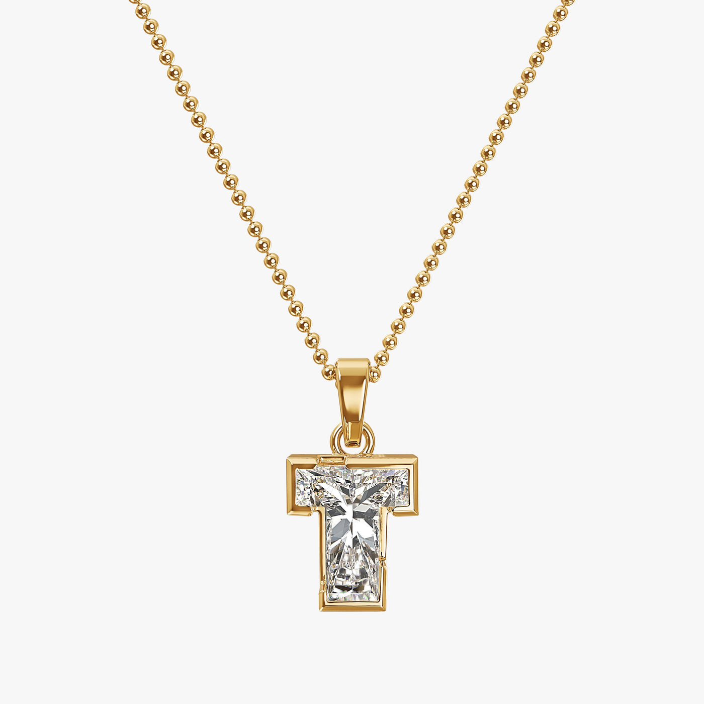 7MM ALPHABET SOLITAIRE DIAMOND INITIAL PENDANT