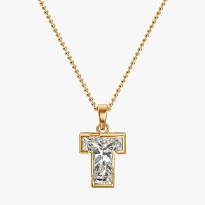 9MM ALPHABET SOLITAIRE DIAMOND LETTER PENDANT