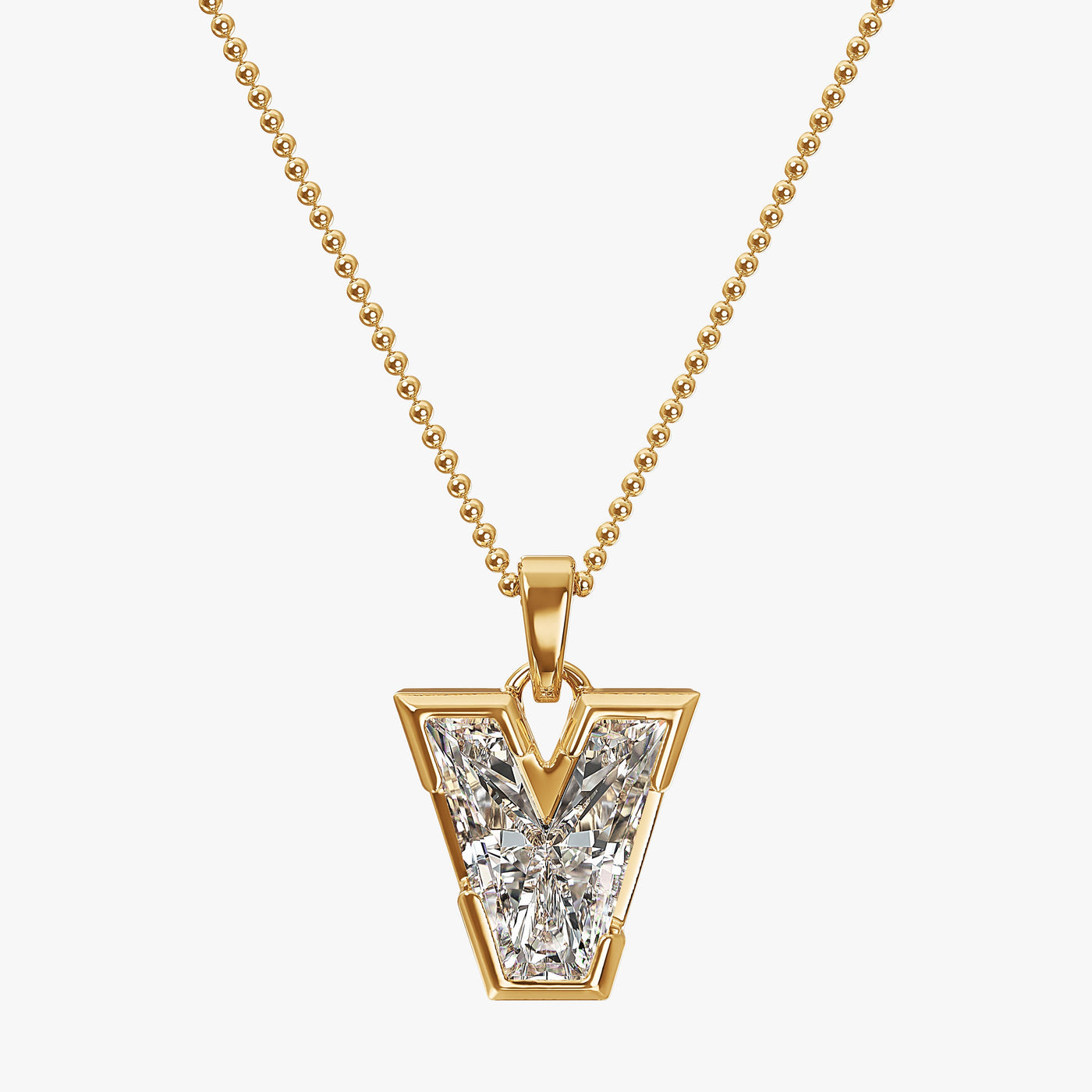 9MM ALPHABET SOLITAIRE DIAMOND LETTER PENDANT
