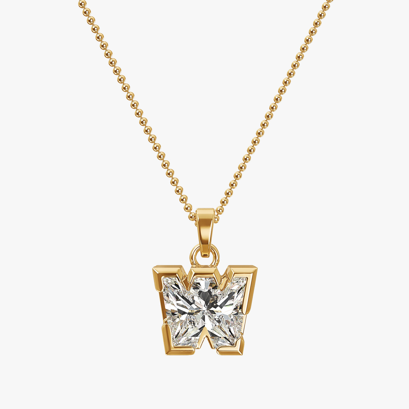 7MM ALPHABET SOLITAIRE DIAMOND INITIAL PENDANT