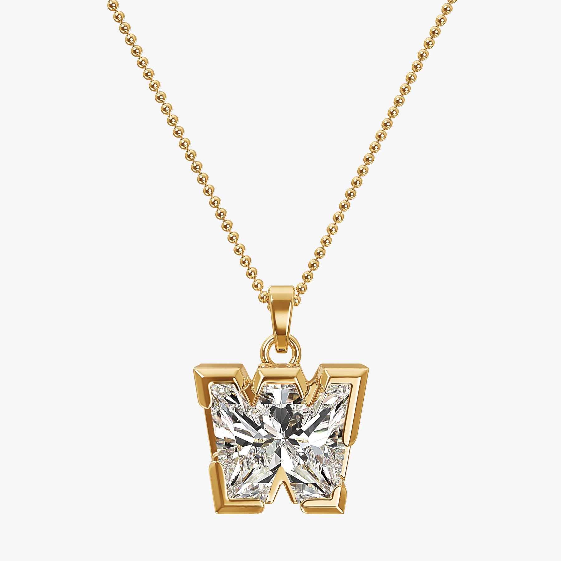 9MM ALPHABET SOLITAIRE DIAMOND LETTER PENDANT