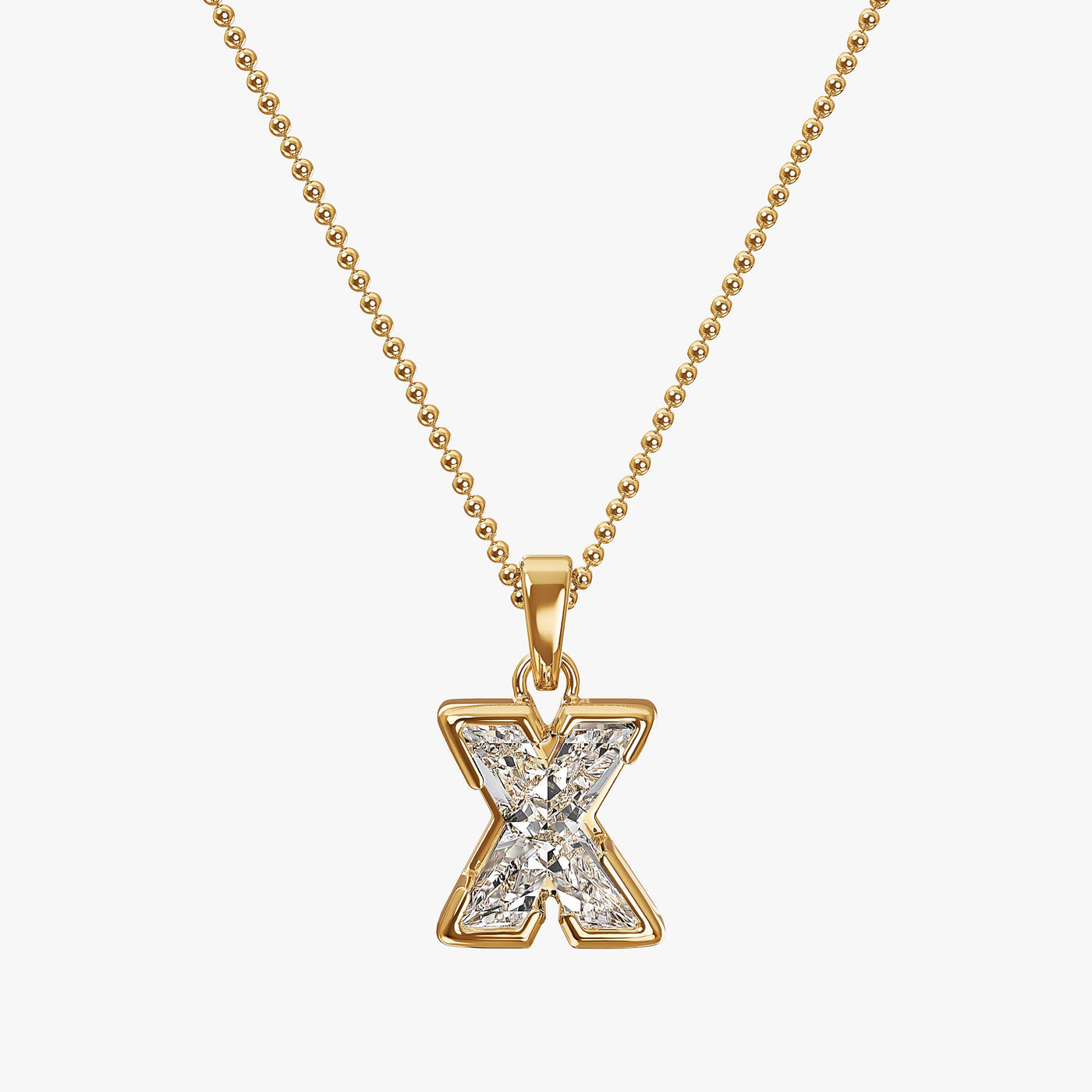 7MM ALPHABET SOLITAIRE DIAMOND INITIAL PENDANT