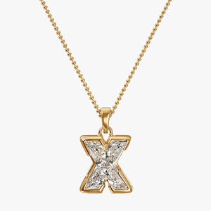 9MM ALPHABET SOLITAIRE DIAMOND LETTER PENDANT