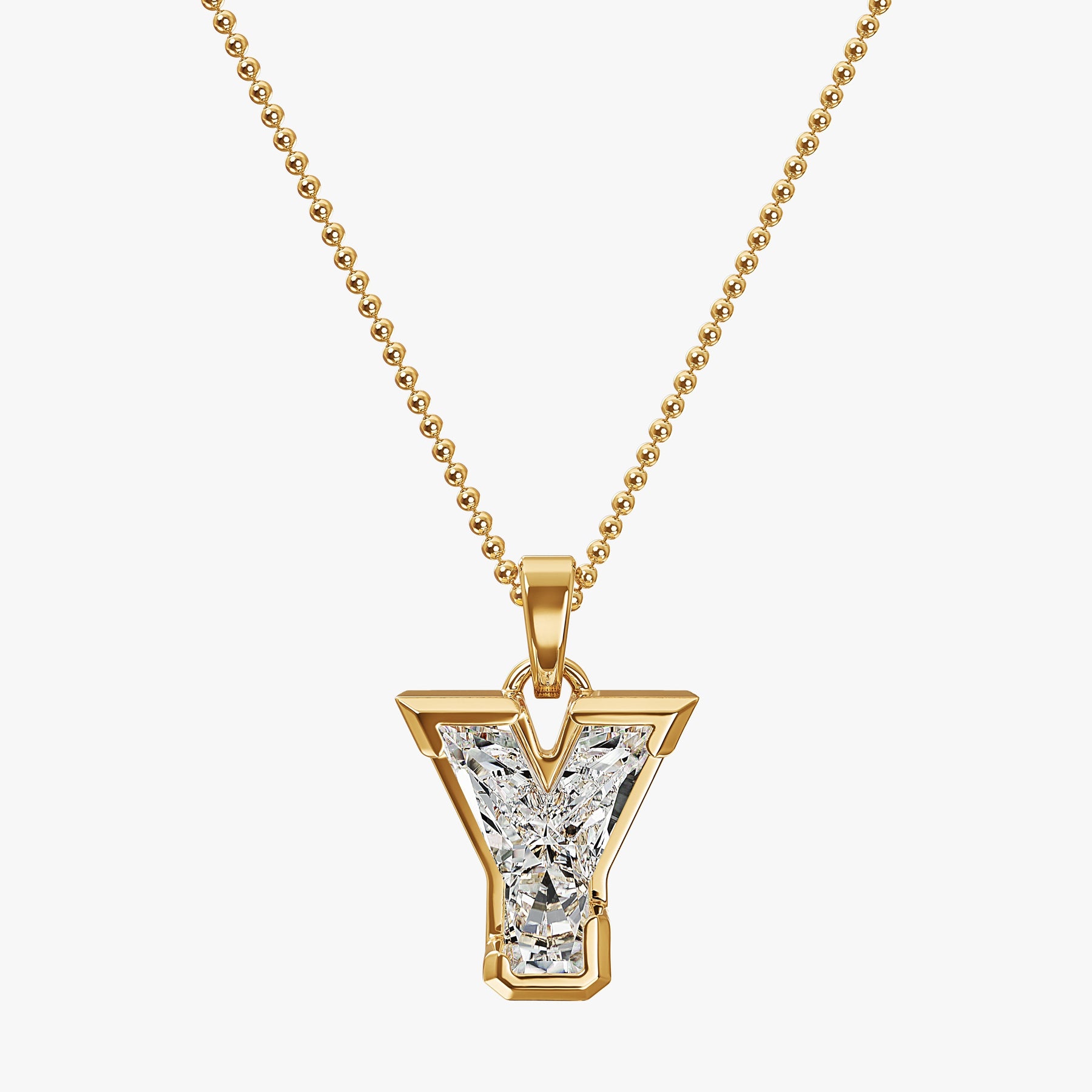 9MM ALPHABET SOLITAIRE DIAMOND LETTER PENDANT