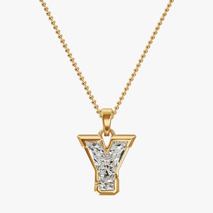 9MM ALPHABET SOLITAIRE DIAMOND LETTER PENDANT