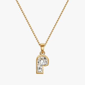 7MM ALPHABET SOLITAIRE DIAMOND INITIAL PENDANT
