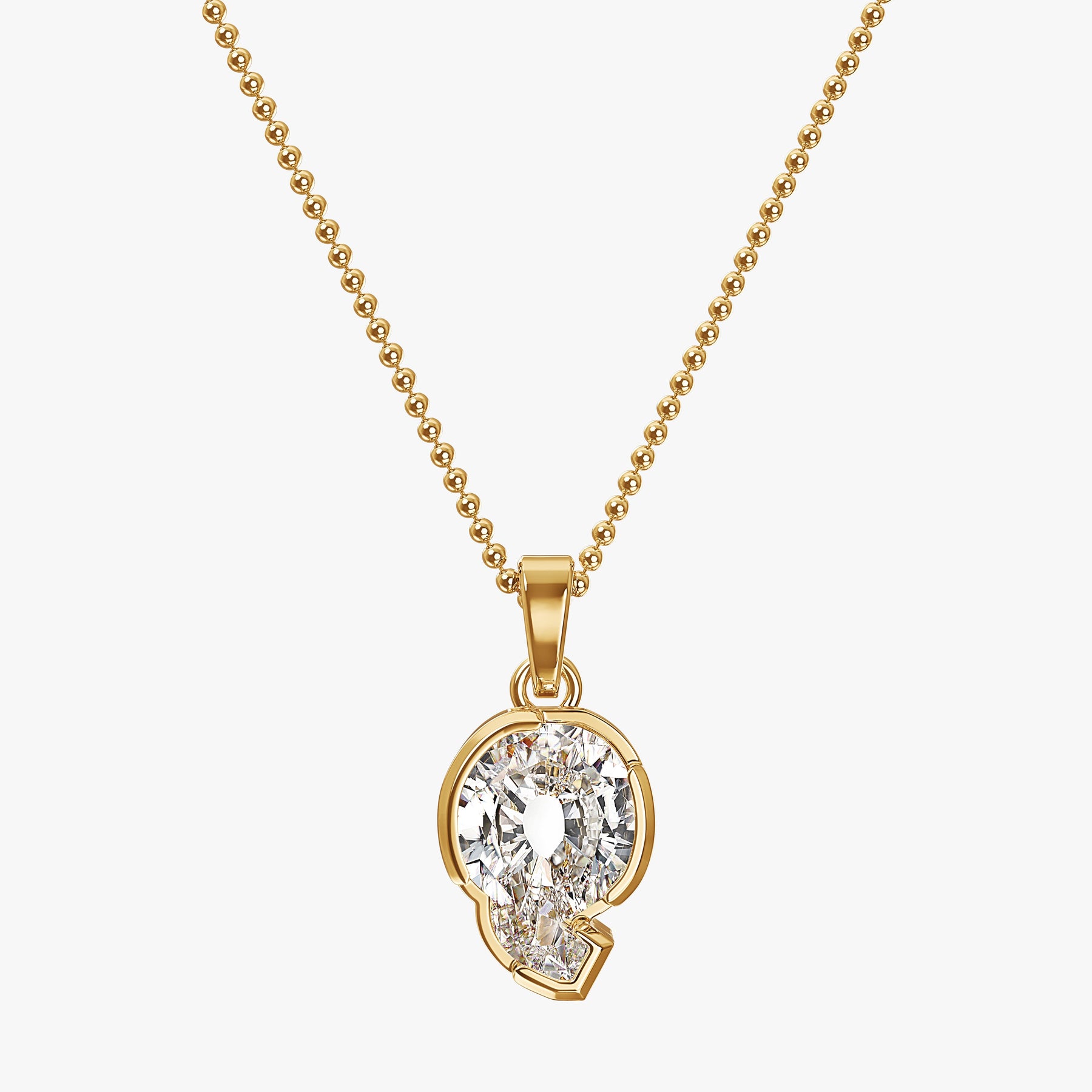 9MM ALPHABET SOLITAIRE DIAMOND LETTER PENDANT