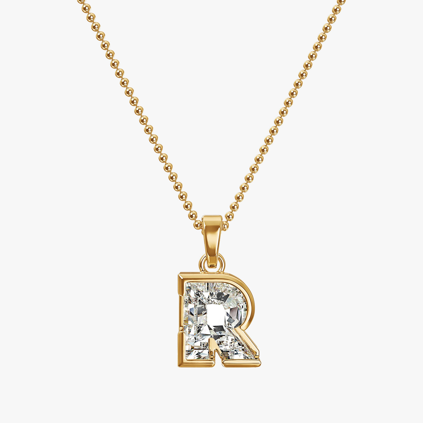 7MM ALPHABET SOLITAIRE DIAMOND INITIAL PENDANT