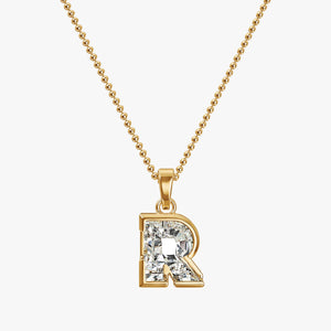 7MM ALPHABET SOLITAIRE DIAMOND INITIAL PENDANT