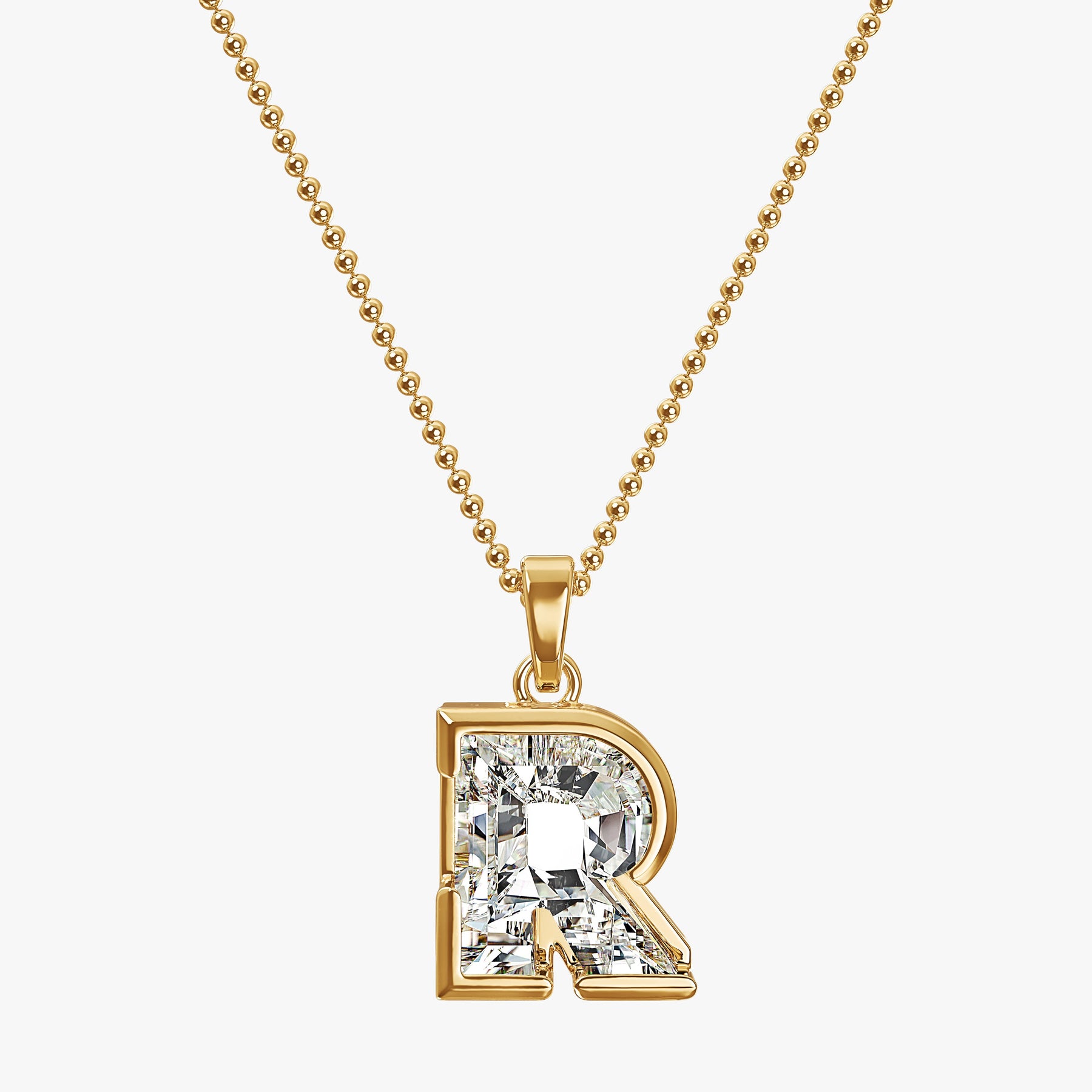 9MM ALPHABET SOLITAIRE DIAMOND LETTER PENDANT