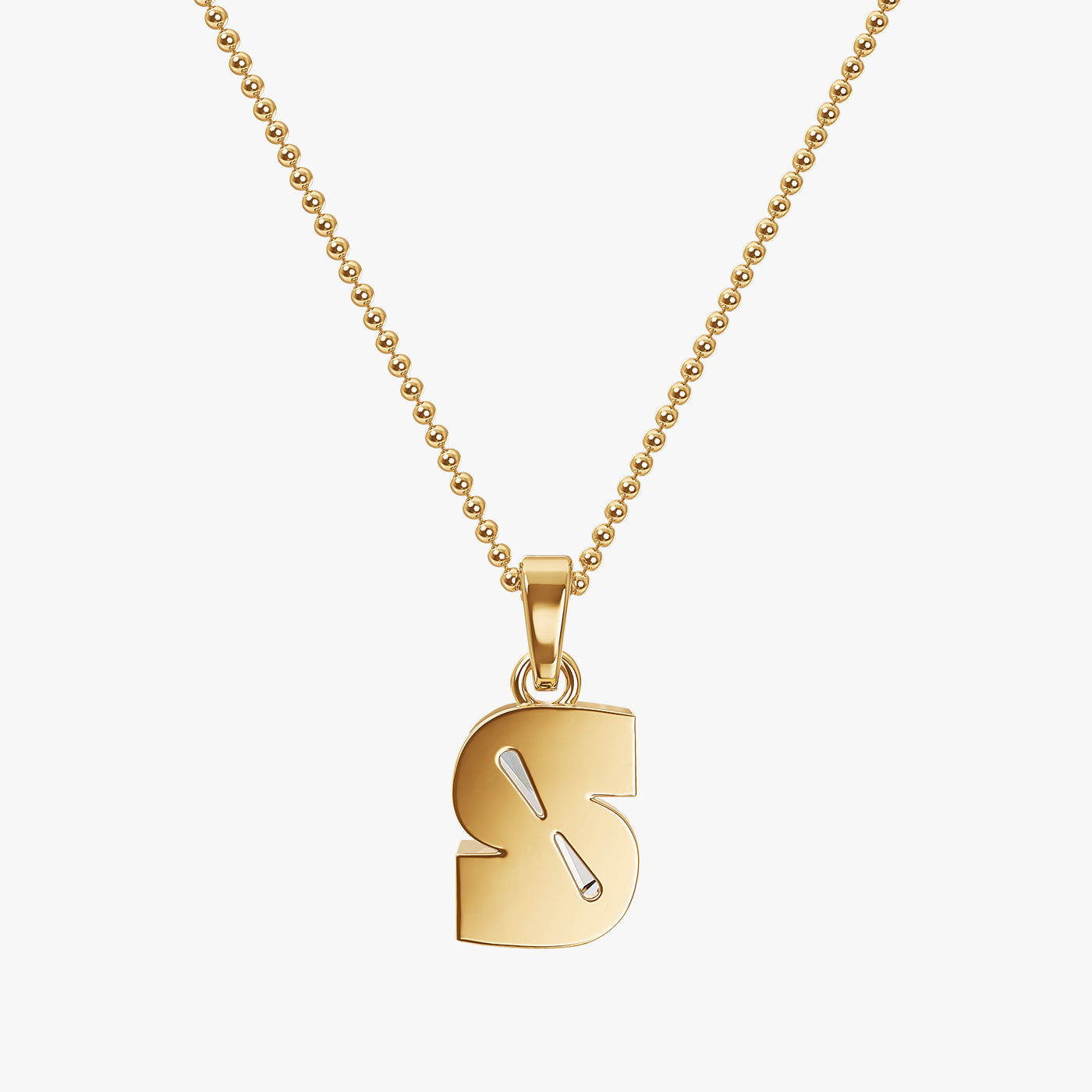 7MM ALPHABET SOLITAIRE DIAMOND INITIAL PENDANT