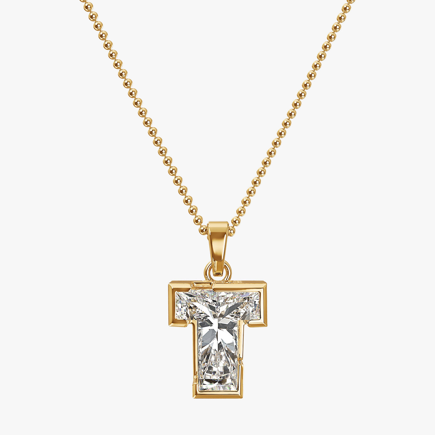 9MM ALPHABET SOLITAIRE DIAMOND LETTER PENDANT