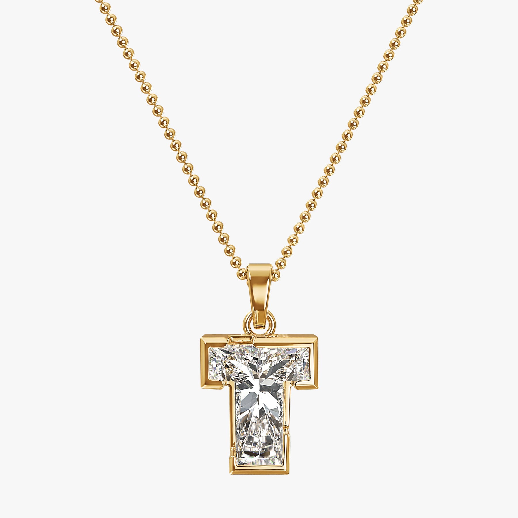 9MM ALPHABET SOLITAIRE DIAMOND LETTER PENDANT