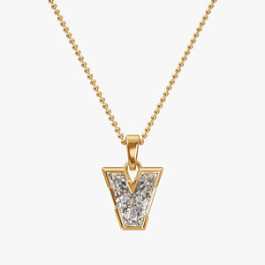 7MM ALPHABET SOLITAIRE DIAMOND INITIAL PENDANT
