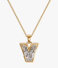 9MM ALPHABET SOLITAIRE DIAMOND LETTER PENDANT
