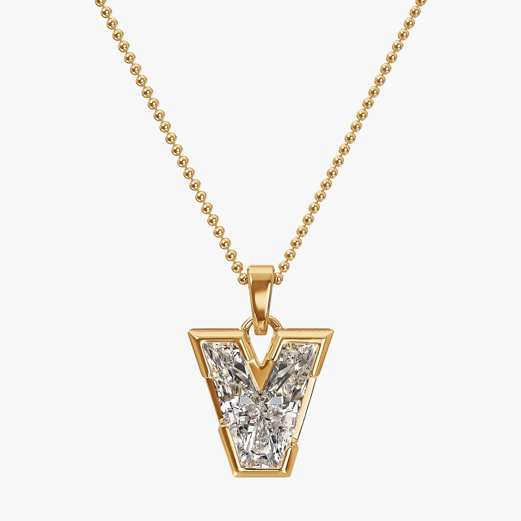 9MM ALPHABET SOLITAIRE DIAMOND LETTER PENDANT