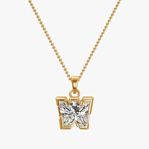 7MM ALPHABET SOLITAIRE DIAMOND INITIAL PENDANT