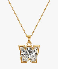 9MM ALPHABET SOLITAIRE DIAMOND LETTER PENDANT