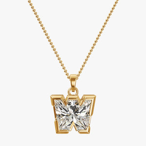 9MM ALPHABET SOLITAIRE DIAMOND LETTER PENDANT