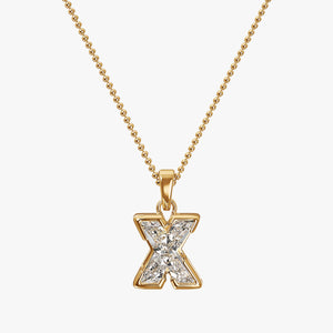 7MM ALPHABET SOLITAIRE DIAMOND INITIAL PENDANT