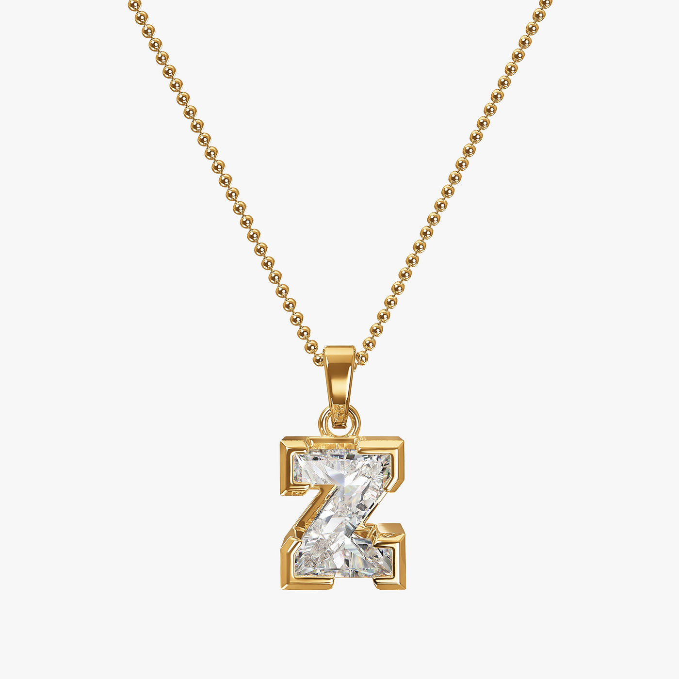 7MM ALPHABET SOLITAIRE DIAMOND INITIAL PENDANT