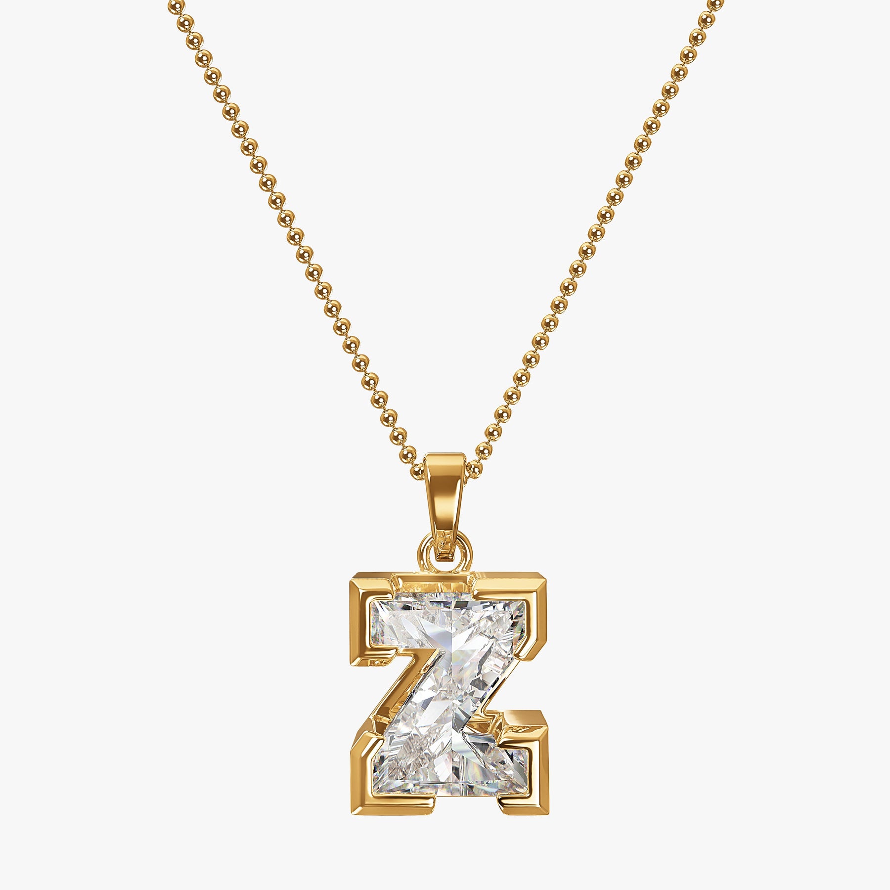 9MM ALPHABET SOLITAIRE DIAMOND LETTER PENDANT
