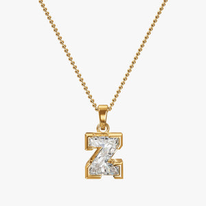 7MM ALPHABET SOLITAIRE DIAMOND INITIAL PENDANT