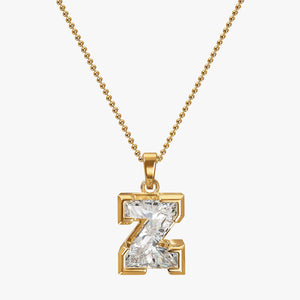 9MM ALPHABET SOLITAIRE DIAMOND LETTER PENDANT